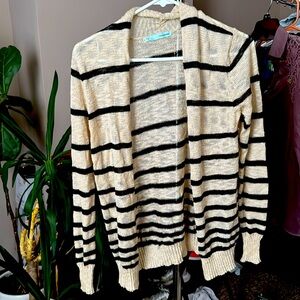 Tan and black striped cardigan